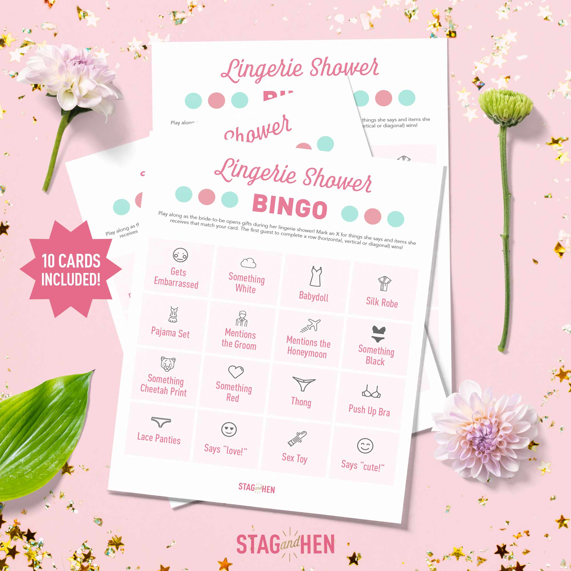 hoffelijkheid Remmen Arabische Sarabo Bachelorette Party Game Printable - Lingerie Shower Bingo – Stag & Hen