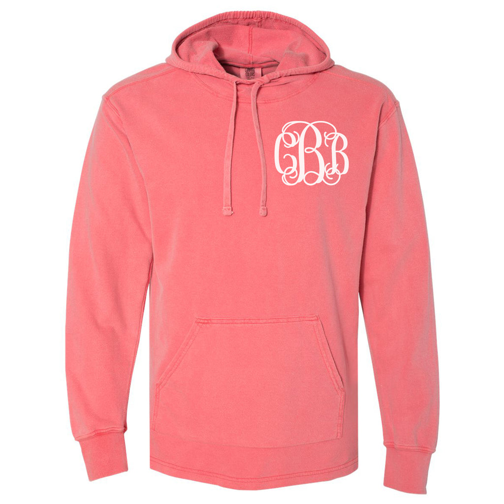 Monogrammed Comfort Colors Terry Hoodie Pullover Boe Boutique