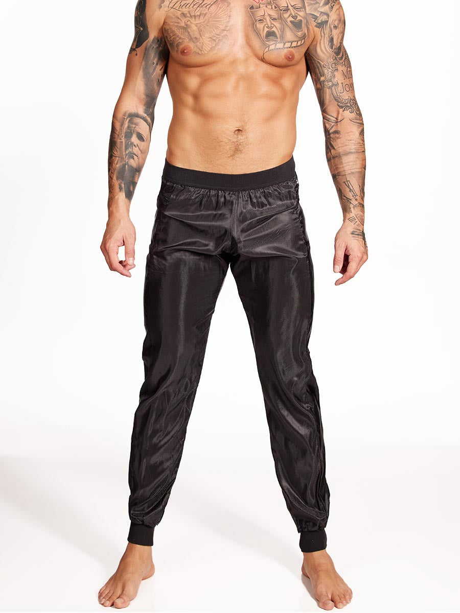 Men's Black Nylon Pants - Sports & Athleticwear For Men - Body Aware