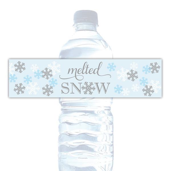 Melted snow water bottle labels Dazzling Daisies