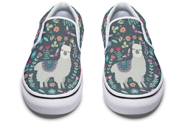 Floral Llama Slip-On Shoes – Groove Bags
