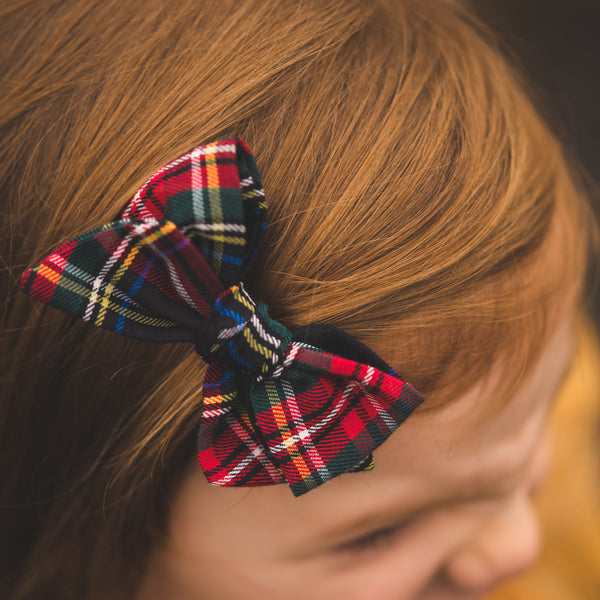 Red Plaid Hair Bow by Rolee Jo