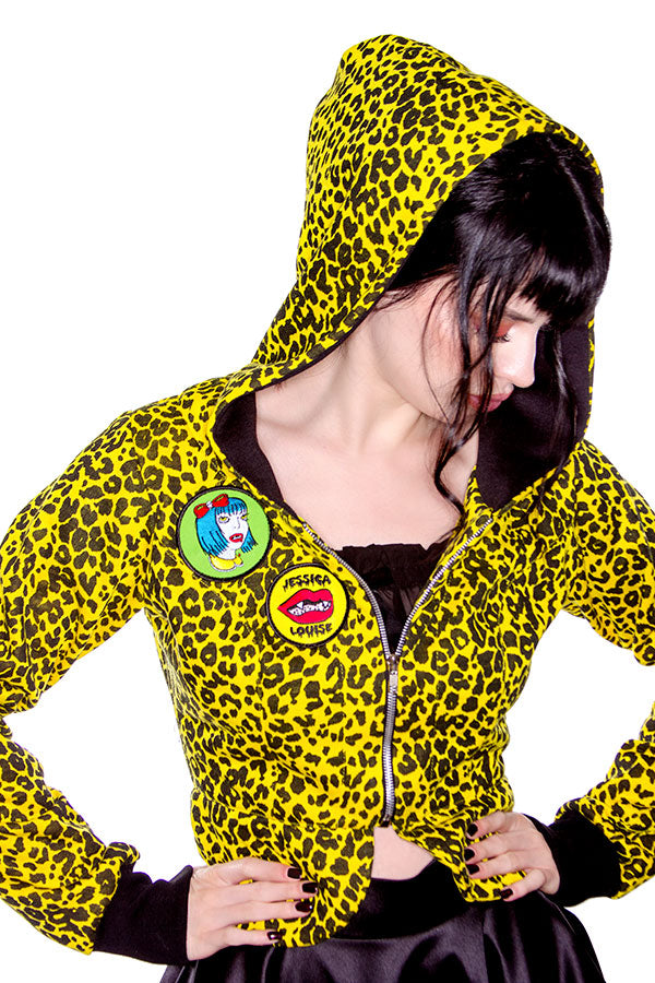 Yellow leopard hoodie Jessica Louise