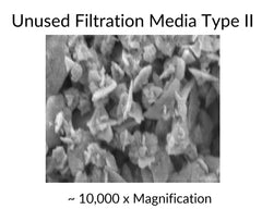 scanning electron microscope image of filtration media