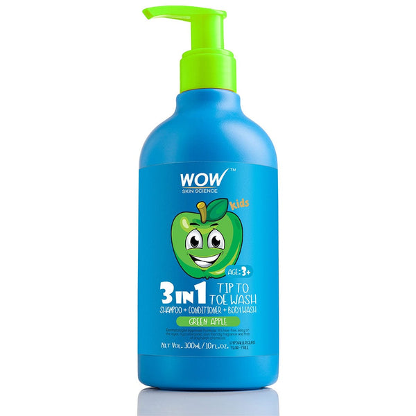 Kids Tip To Toe Wash - Shampoo - Conditioner - Body Wash - No Sulphates & Parabens - Green Apple - 300 ml