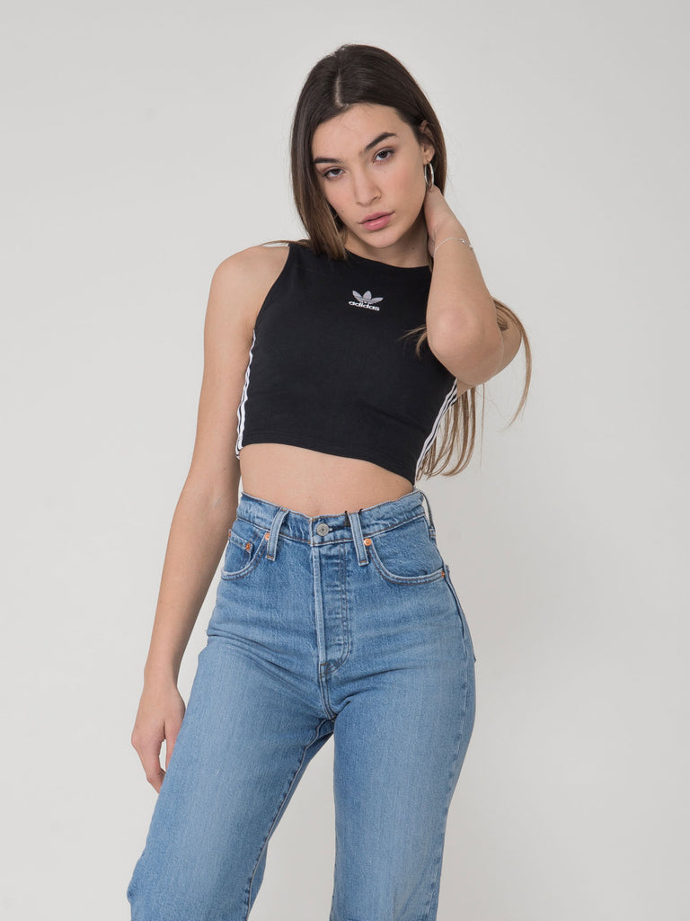 crop top adidas nero