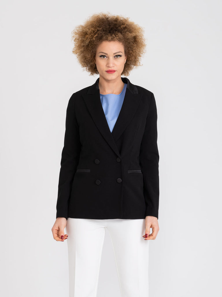 blazer nero doppiopetto