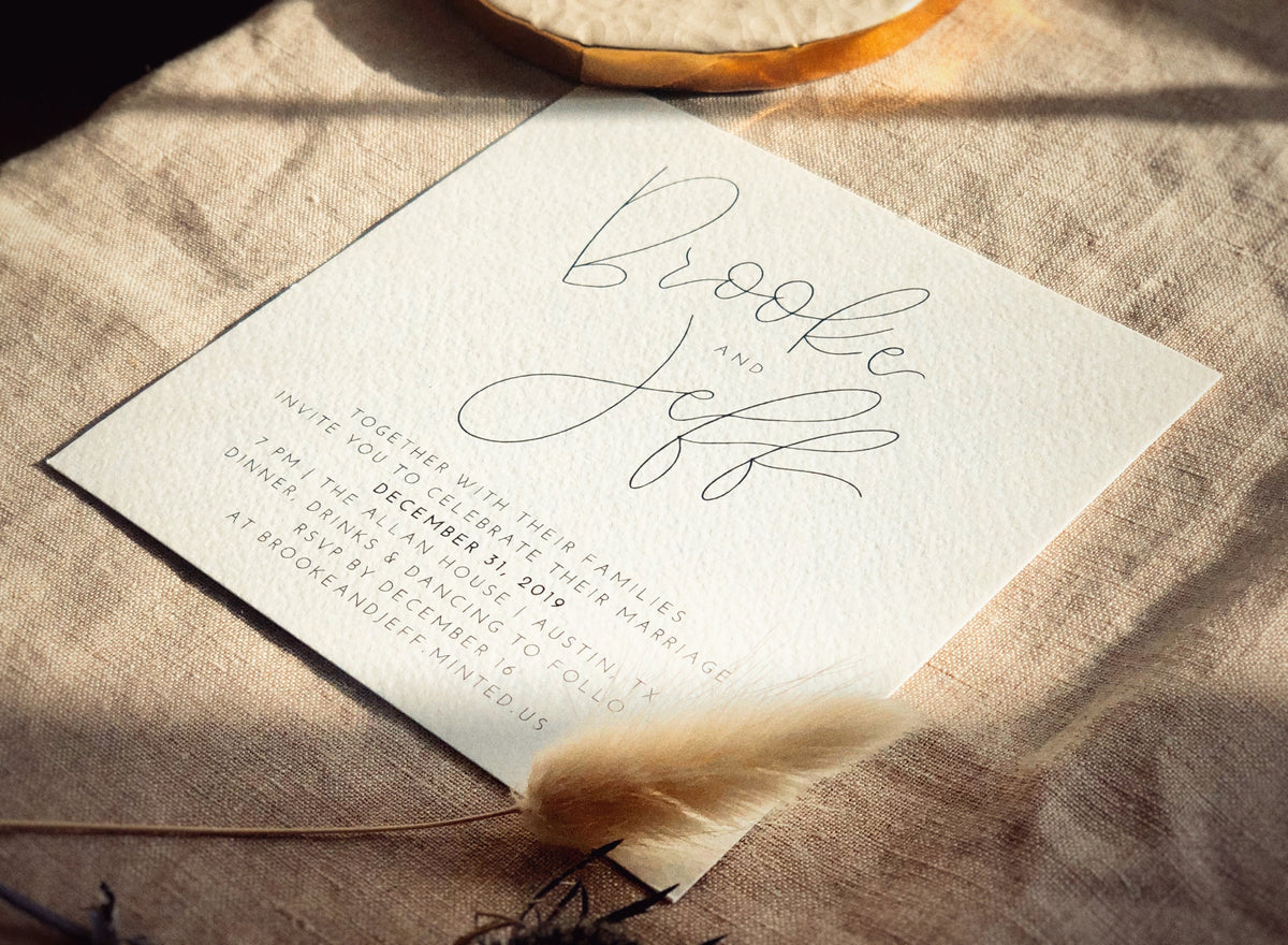 Minimalist wedding invitations Type O Design