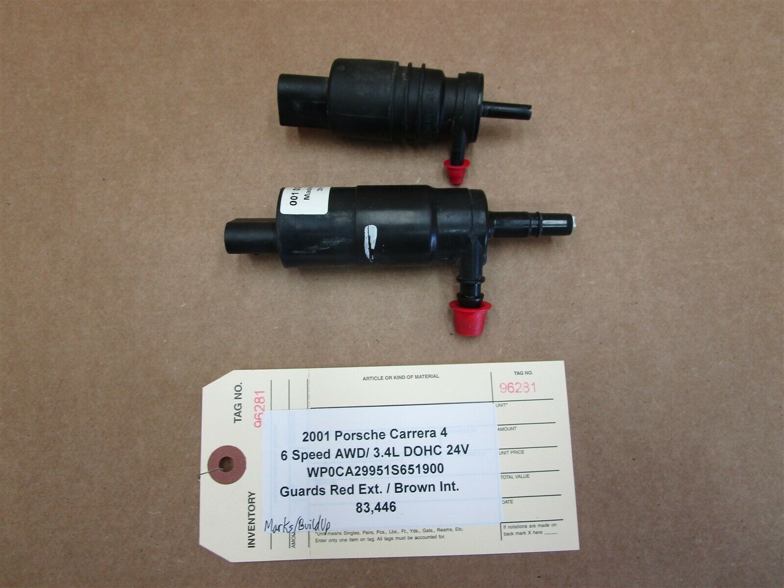 01 Carrera 4 911 Porsche 996 Cabrio HEADLIGHT SPRAYER NOZZLES 00100212V 83,446