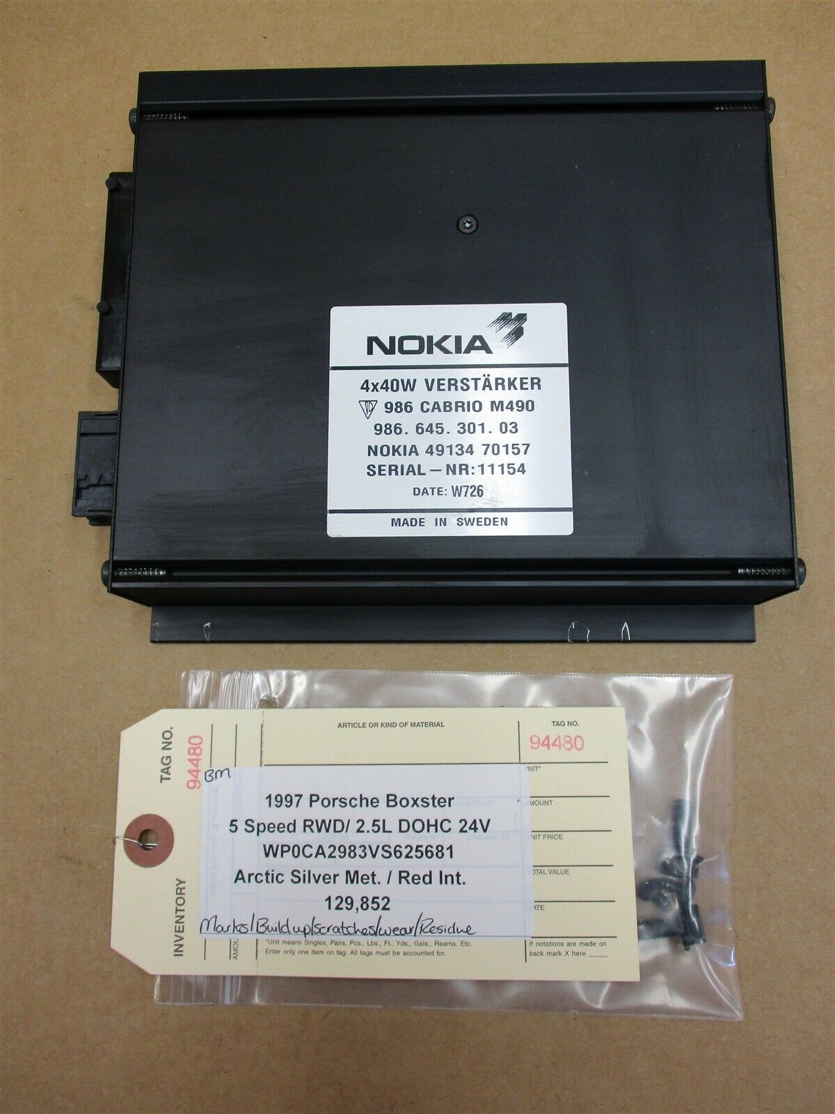 97 Boxster RWD Porsche 986 NOKIA AMP AMPLIFIER 99664530103 129,852