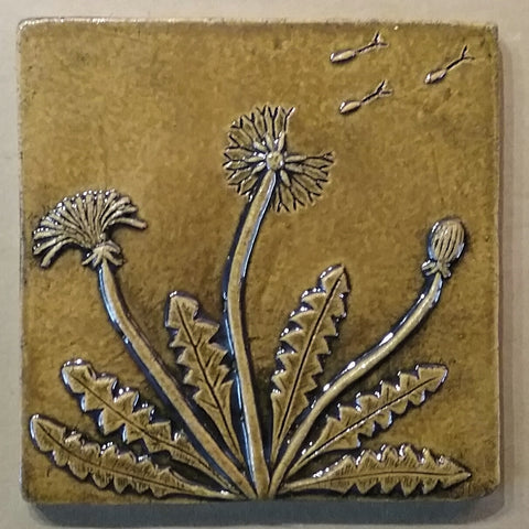 handmade dandelion tile