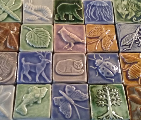 two inch by two inch handmade tiles for the riverlight gallery in peninsula ohio