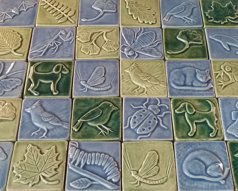 three inch handmade tiles for the holden arboretum holiday show