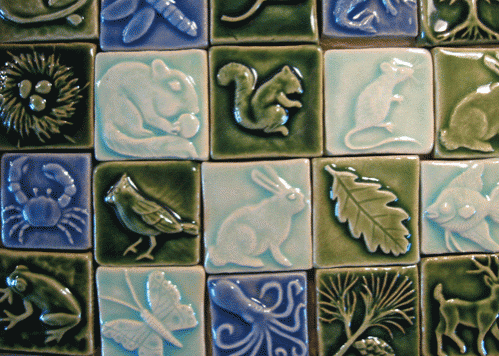 Field of Arts and Crafts Style of Handmade Tiles