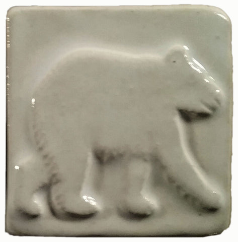 two inch by two inch bear handmade tile