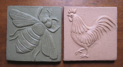 Bird and Bee Handmade Ceramic Tile Designs