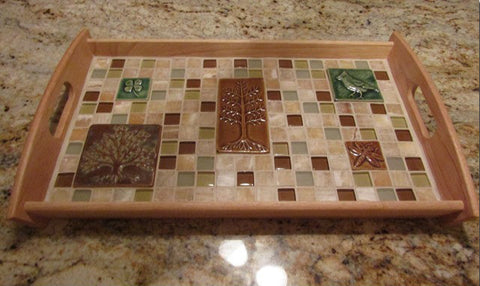 handmade tile serving tray