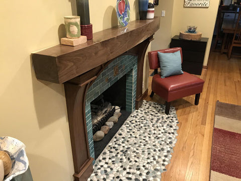 handmade tile craftsman hearth installation