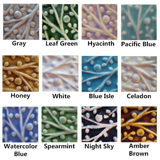 Glaze colors for handmade ceramic tiles