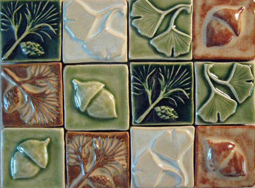 Ginkgo Leaves Handmade Tiles