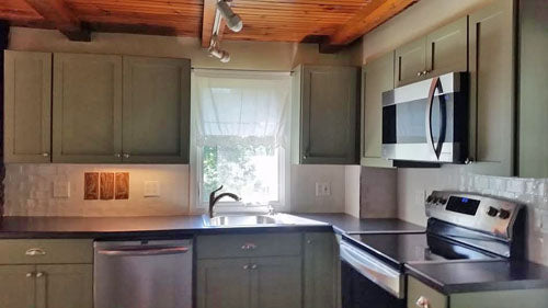 handmade tiles in a kitchen backsplash