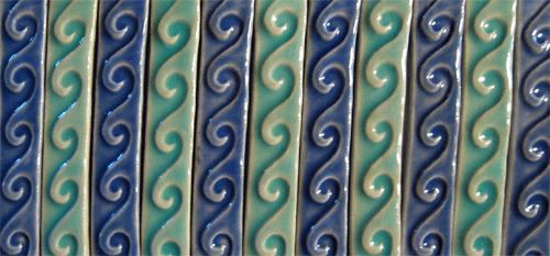 Handmade Wave Border Tiles - Ceramic