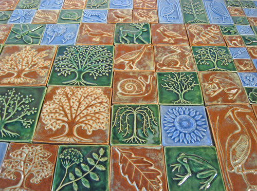Nature Inspired Ceramic Handmade Tile Art