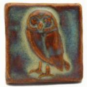 Owl handmade art tile