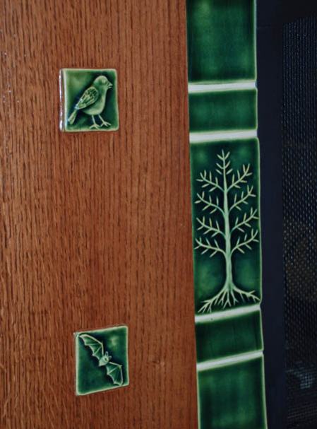 Handmade Green Ceramic Tile Fireplace Surround 2