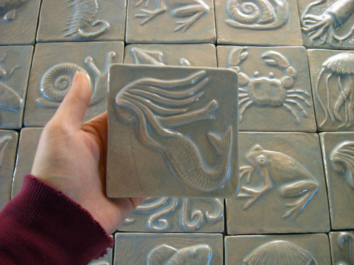 Ceramic Mermaid Handmade Tile