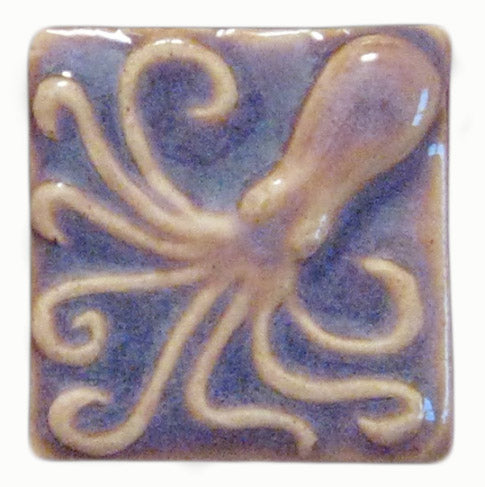 Octopus Handmade Ceramic Tile, Glazed