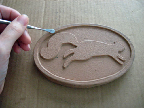 Handmade Tile Design Squirrel Oval Tile