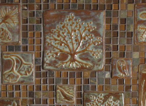 Autumn Tress Handmade Ceramic Tile Installation 2