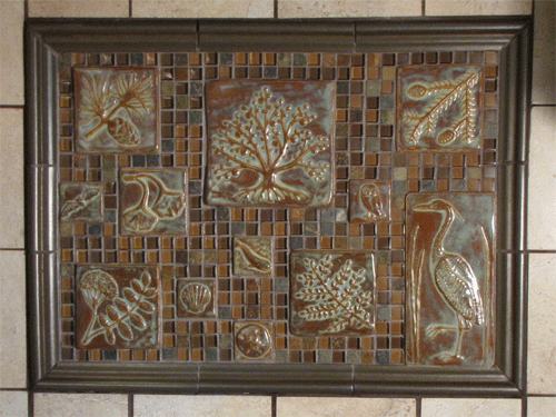 Autumn Tress Handmade Ceramic Tile Installation 1