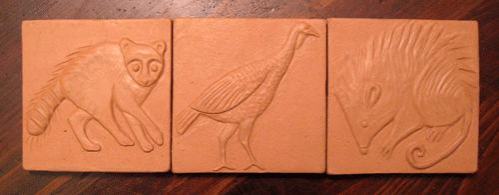 Handmade Ceramic Tile Animal Designs