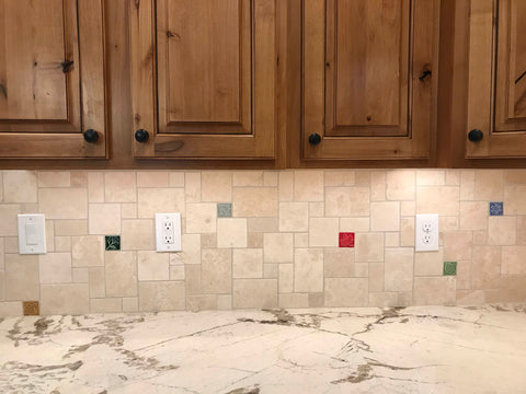 handmade tiles in a kitchen backsplash