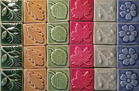 multi colored handmade tiles