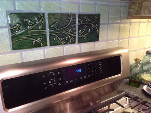 Kitchen Back-splash with Emu Handmade Tiles