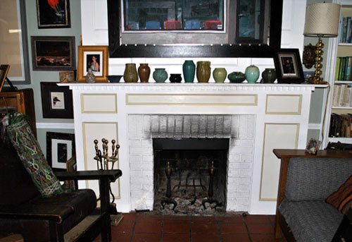 Fireplace Surround, with Ceramic Handmade Tiles