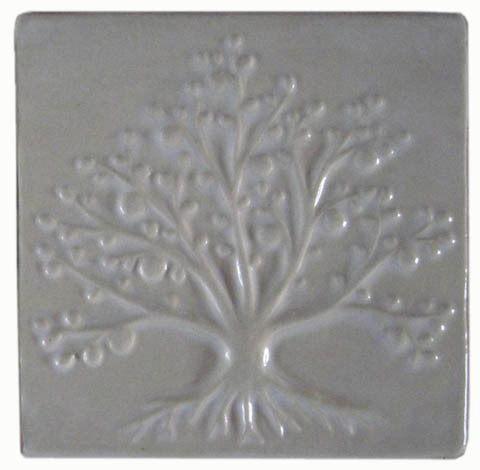 handmade tile with a tree design