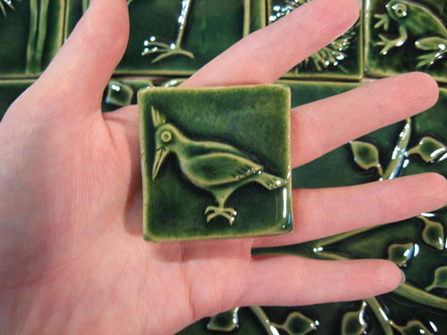 Bird Ceramic Arts and Crafts Handmade Tile