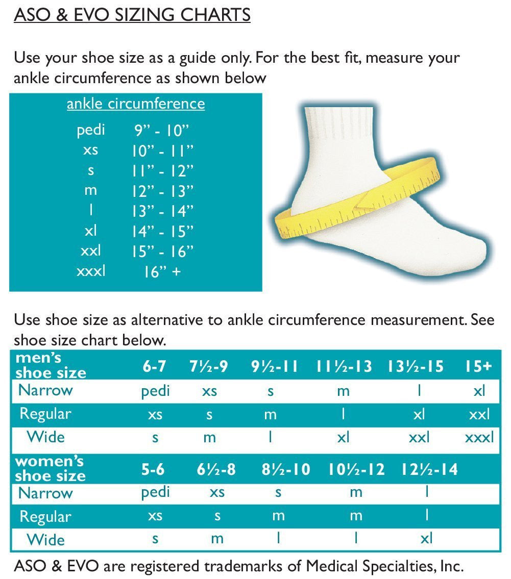 Mcdavid Ankle Brace Size Chart