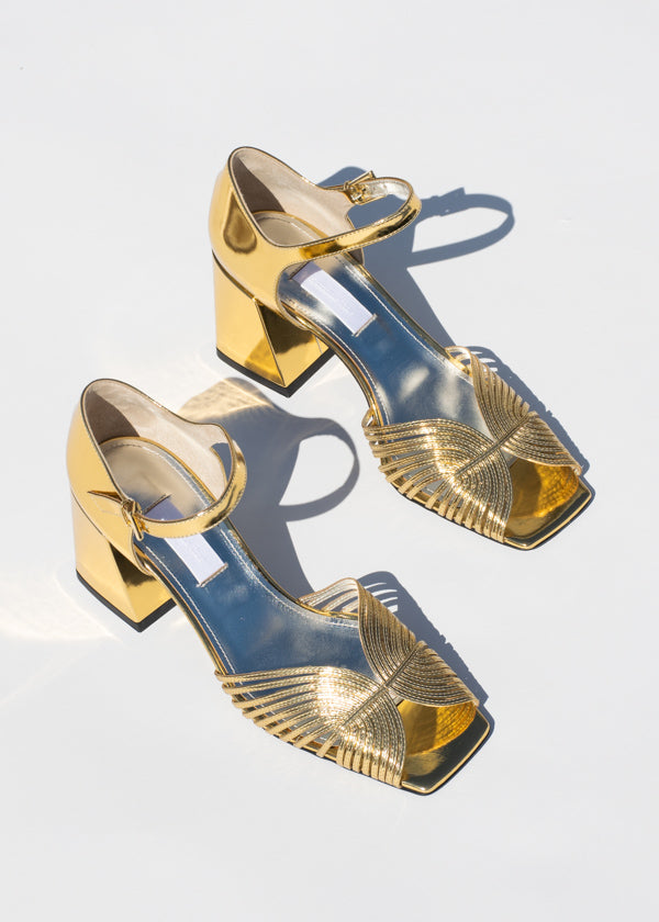 high gold sandals