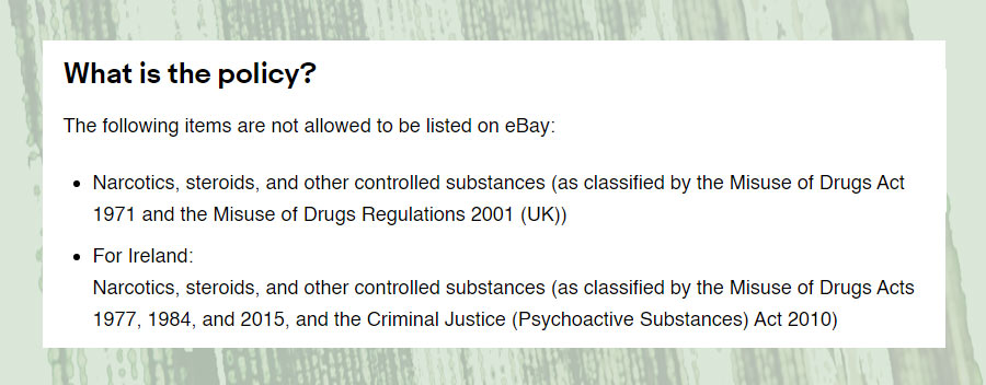 Ebay drug policy