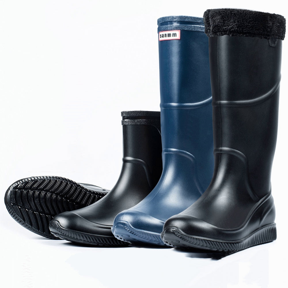 Men's Winter Waterproof Warm Rain Boots 