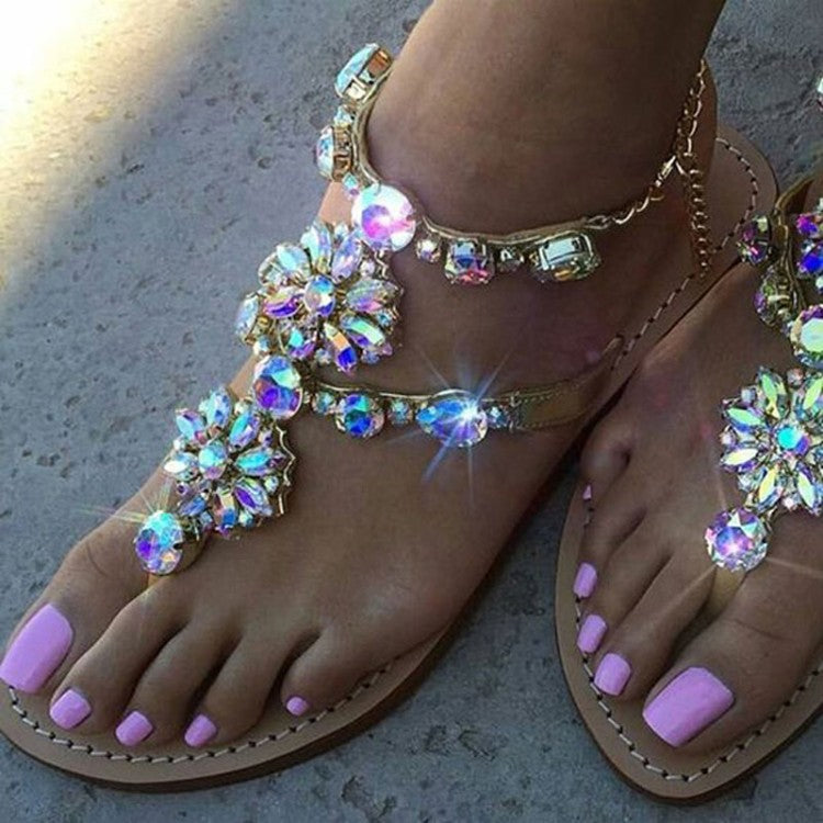 gladiator crystal sandals