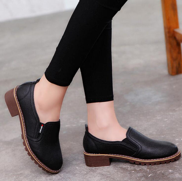 slip on womens leather shoes