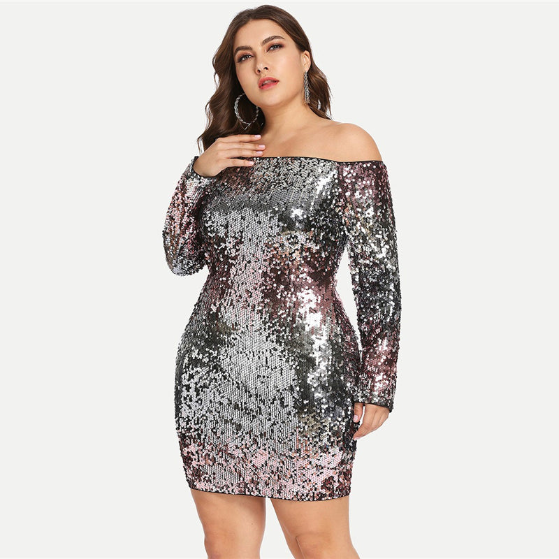 plus size sequin bodycon dress