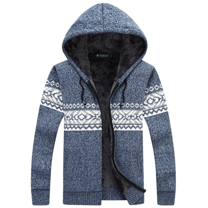 mens hooded cardigan jacket