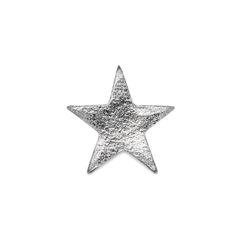 Small Star Sticker Patch - Silver Vegan Leather